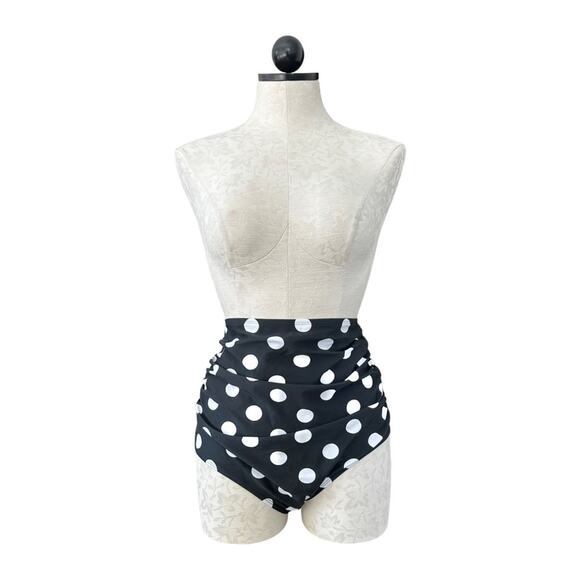 Retro Bikini Bottom High Waist Ruched Sides 4X/ Fits like a XL New without Tags - Picture 1 of 8